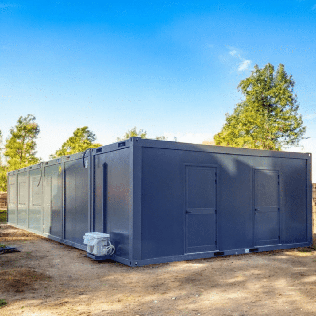 Bungalow pour une extension d'usine dans une zone industrielle.
